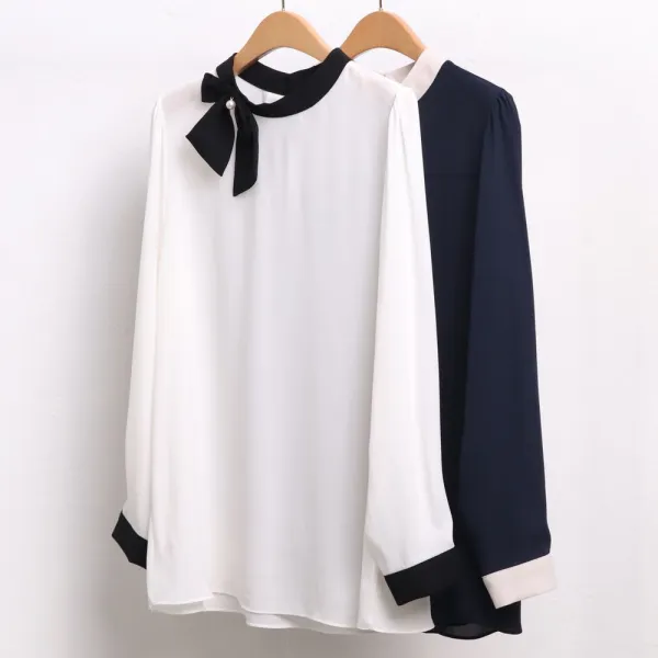 롱블라우스 블라우스 오픈블라우스 패턴블라우스 여자원피스 리본 진주 오픈넥블라우스 프린트블라우스