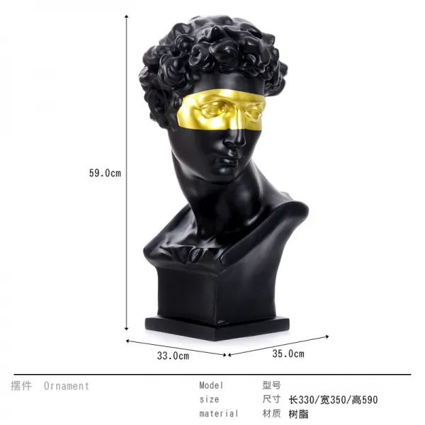 Dipylon 거실장식 북유럽 추상인물 다비드 조형물 판매소 호텔 홈현관 모델 블랙 보이드