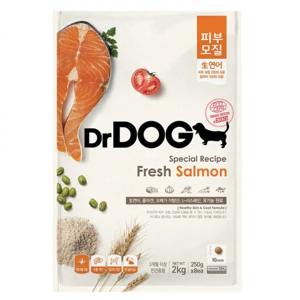 닥터독 3개월 이상 연어 피부모질 닥터독 사료, 생선, 2kg
