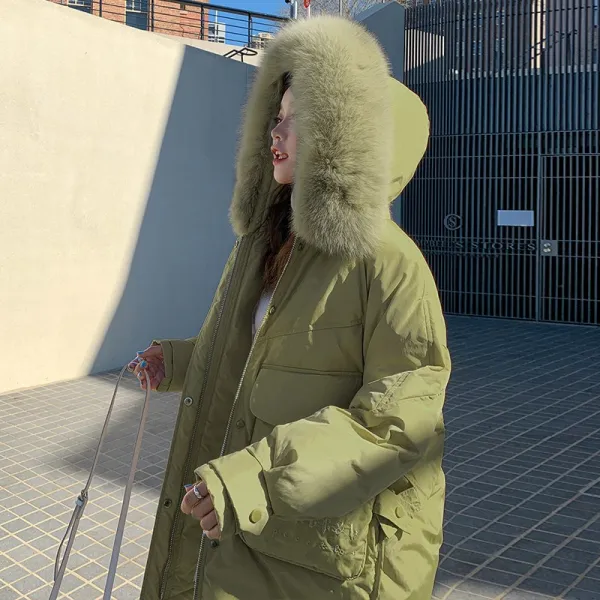 벨라루티 겨울패션 데일리룩 빅퍼장식 다운점퍼