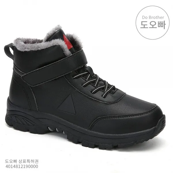 도오빠 여자스노우부츠 여성 스노우 부츠 벨크로 숏부츠 기모 벨벳 겨울 두꺼운 방수 미끄럼 방지 발목 앵글 앵클 워터프루프 찍찍이 노인 환자 중년