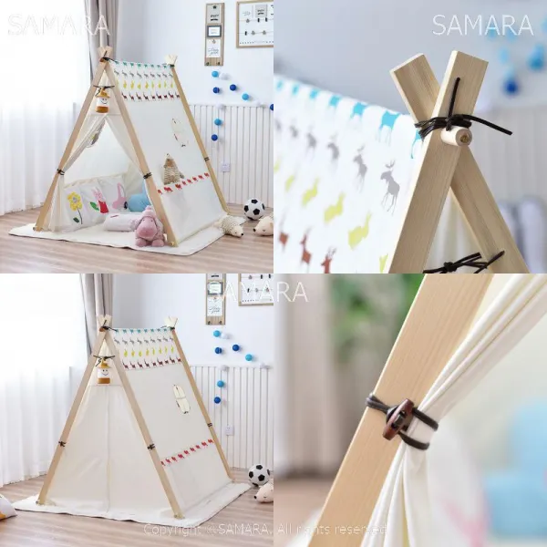 Qterra 특허브랜드 티피텐트 인디언텐트 놀이방 장난감텐트 아동덴트 화이트