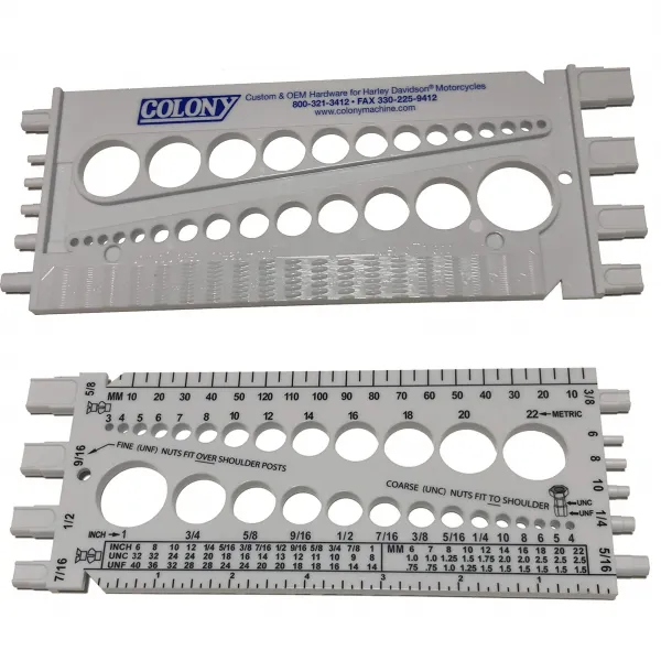 Colony 콜로니 볼트 나사 컴플리트 피치 게이지 인치 밀리미터 측정 공구 작업 효율 업 할리 외차 가로 22cm 세로 8.5cm 두께 0.6cm (White 화이트)