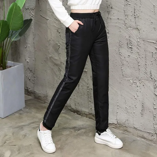 빅사이즈바지 큰사이즈팬츠 빅사이즈드팬츠 누런색 200 여성 중년 260 170 근 다운 3자 8웨이스트 두꺼운 엄마 이패딩