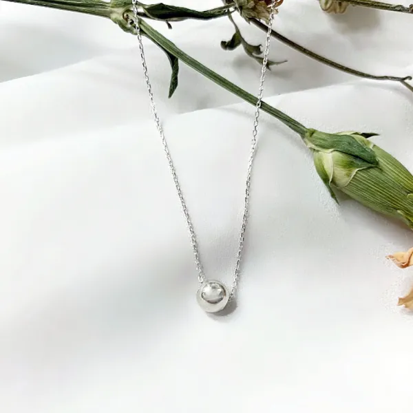 악덕 실버925 5mm 심플 실버볼 은 목걸이