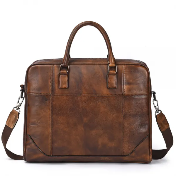 수제서류가방 가죽 남성 휴대용가방 서류가방 대용량 컴퓨터가방 트림피 수공 색칠 빈티지 메신