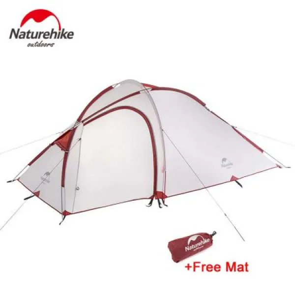 Naturehike Hiby 족 텐트 20D 실리콘 Fabric 방수 두 번-층 2 인 3 Season camping tent 한 방 한 홀 PROD4, One Color