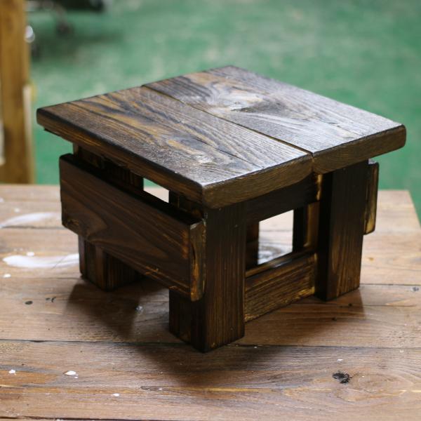 나물요리집 나무파렛트 원목소반 번앤스테인 다크월넛 미니찻상 25x15cm 혼밥상