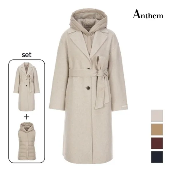 데일리스트 핸드메이드 투웨이 코트 베스트 세트 Ivwehvw9411