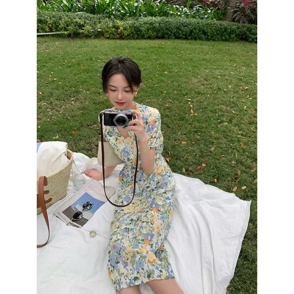 ffan 범범 난입 모네 팔레트 로맨틱 한 여름부터 불가항력 프렌치 플라워 원피스