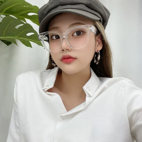 Vanana2 레트로 심플투명 투명뿔테 패션안경