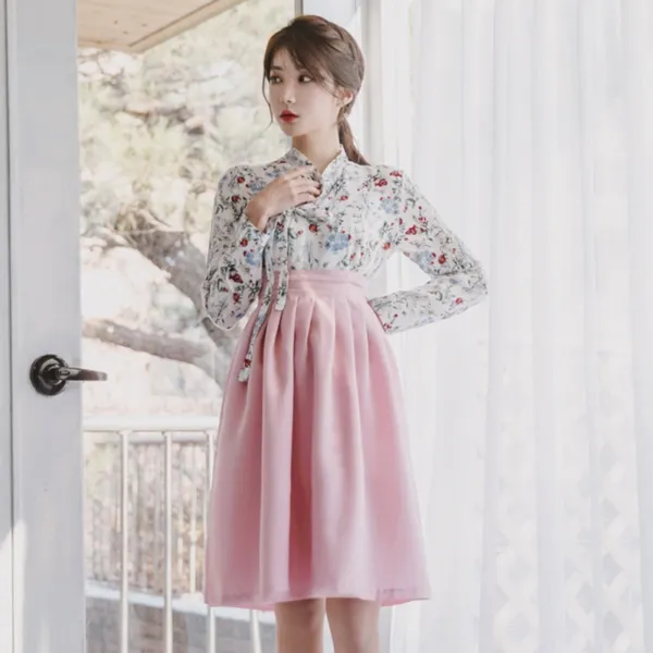 츄샵 길섶 연퍼플 쉬폰 허리치마Ⅷ