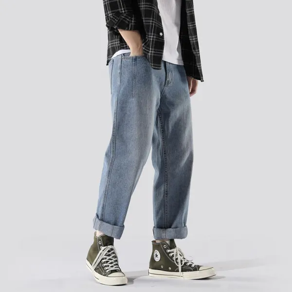 패션이루 데님 워싱 청 캐주얼 바지