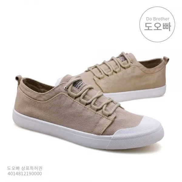 도오빠 남성 캔버스 단화 남자 스니커즈 복고 빈티지 대학생 캐주얼 데일리 슈즈 발편한 가벼운 봄 여름 가을 10대 20대 경량