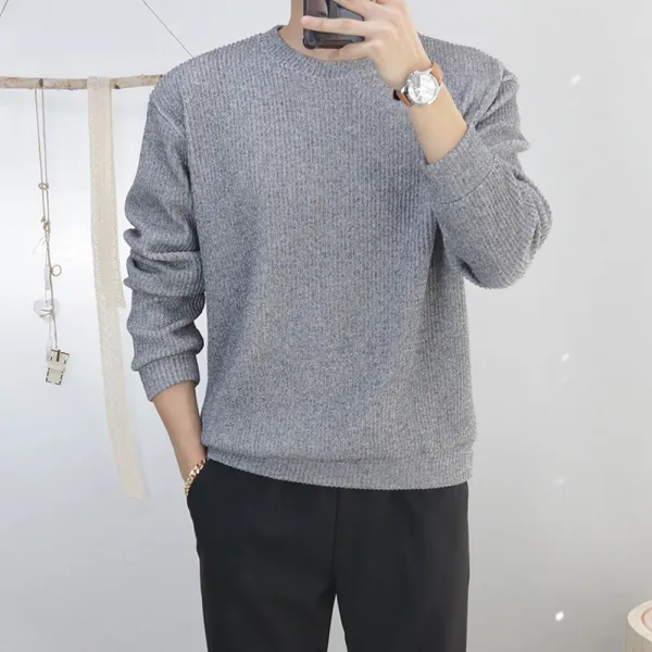 로코비전 오버핏 골지 니트 맨투맨 남자 티셔츠