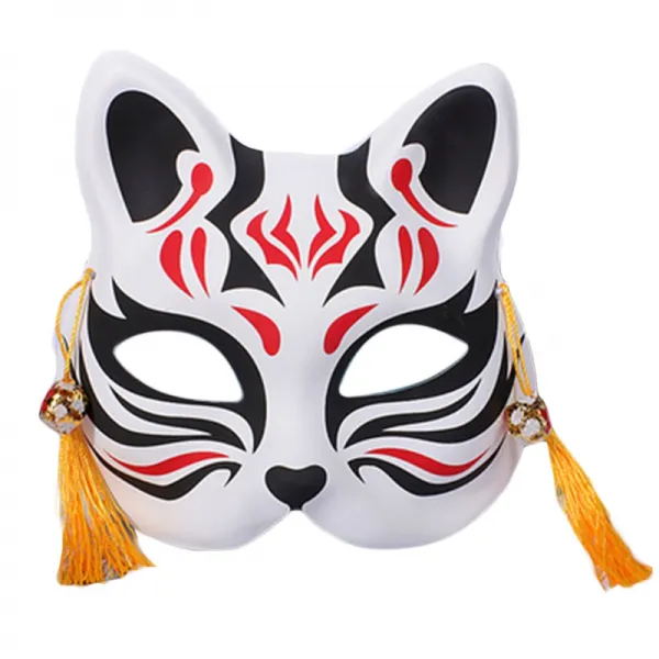 여우 반면 마스크 일본어 kabuki kitsune 마스크 남성 여성 어린이를위한 마스크