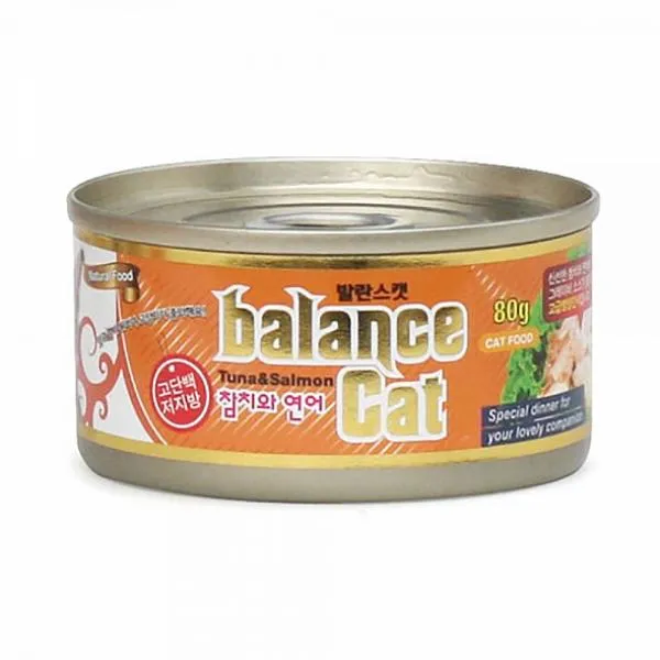 인터마켓 발란스캣 참치와 연어 80g 고양이 간식캔, 1
