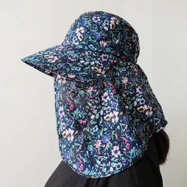 오브원 라비오 플라워UV 차단 와이드커버 탈부착 농사모자