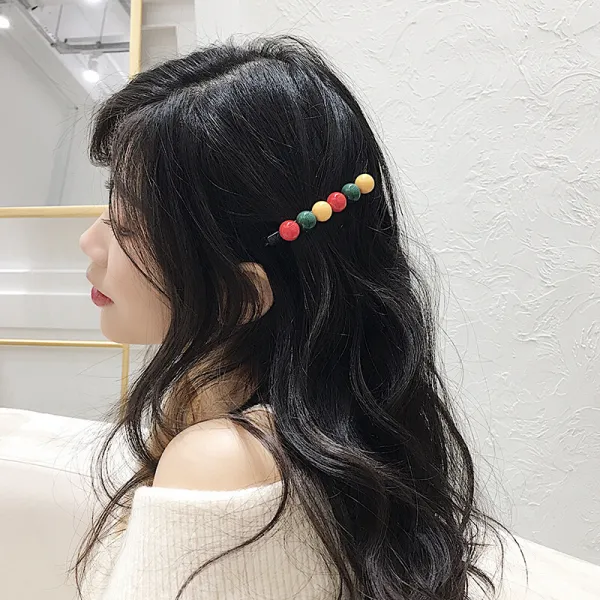 4 풍사탕-파스타-파스타-헤어-소녀-칼라-왕홍집게머리-뒤통수 무지개색깔, 단일상품