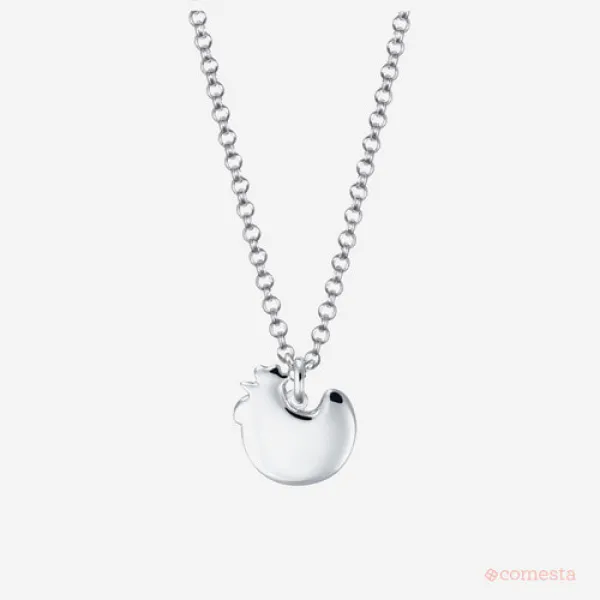 꼼에스타 Simply Zodiaco Collection 12지신 닭띠 메모리얼 각인 실버 미아방지 목걸이 82 Sssn20