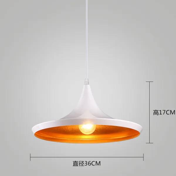 Nov.28 497번 심플 크리에이터 샹들리에 북유럽 복고 아트 카페 바 스탠드 레스토랑 싱글 샹들리에Z, 나팔 모양 흰색 띠 LED 백색 광 전구