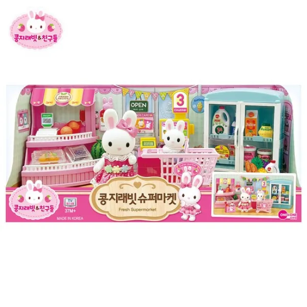 콩지래빗 슈퍼마켓 / Tv광고 원앤원 동물인형 콩지래빗친구들 역할놀이