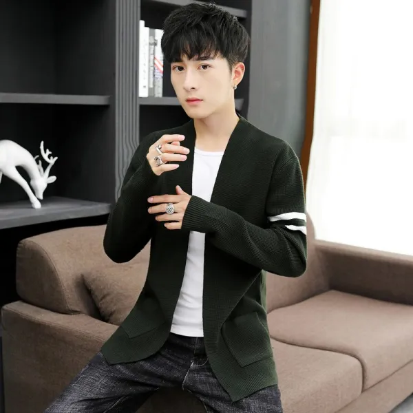 벤뷰티153 남자스웨터 숏 슬림 청년 캐쥬얼 핏아우터 봄가을 코트 얇은