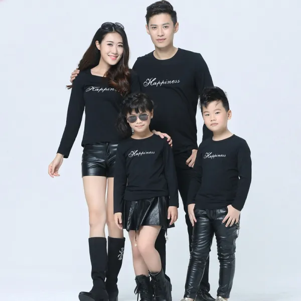 친자식 추장 T 전가족 모자 모녀 일가족 3인 4인용 이너 긴팔