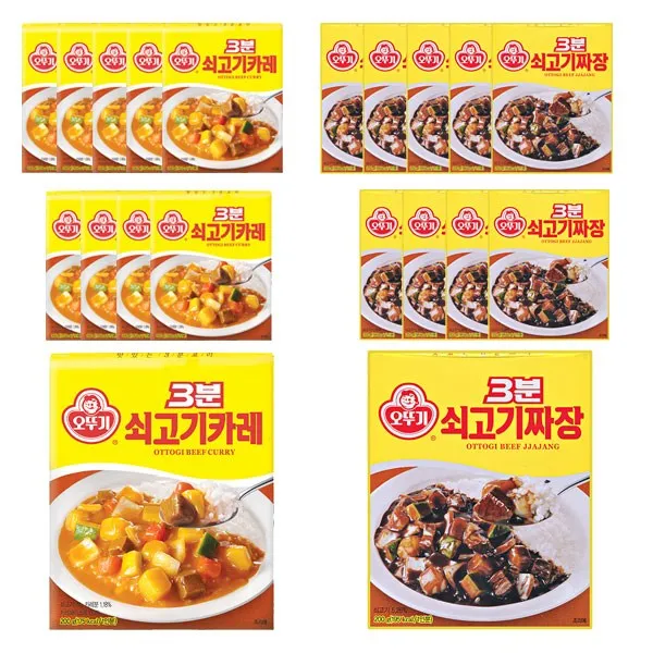 오뚜기3분 즉석 쇠고기 카레 짜장 세트 카레 200g X 10p + 짜장 200g X 10p 1세트