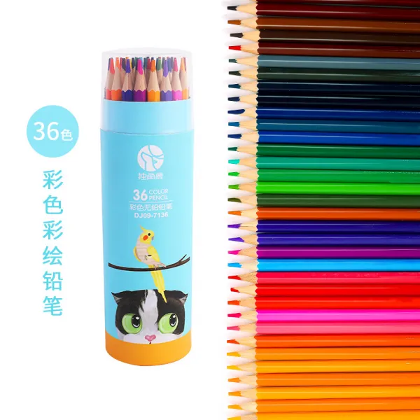 색연필 수용성 화필 전문 그림 그리기 핸드페인팅 24색 36색 학생용 채우기 블루 36색