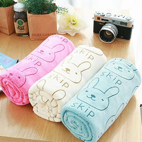 프리미엄 KC인증 유아 극세사 대형타올 대형수건 70cm X 140cm, 핑크, 1장