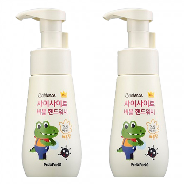 베비언스 핑크퐁 사이사이로 버블 핸드워시 본품, 레몬향, 2개