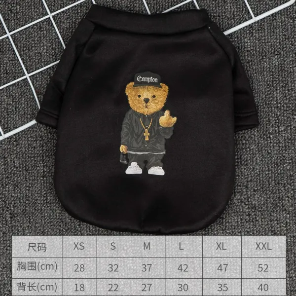 265번 고양이 옷 봄가을하늘 고양이 털없는 고양이 귀요미 잠옷 캣 여름 얇은 애완동물 옷Z 푸 른 고래 (두 발), 흑 곰 맨투맨 블랙 (두 발)