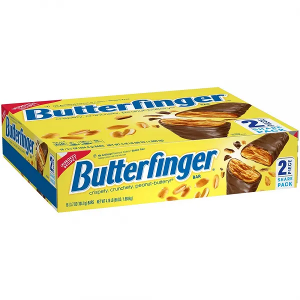 Butterfinger 초콜릿 캔디 바 점유율 팩 3.7 온스의 막대 사탕 (18 팩), 선택, 상세설명참조