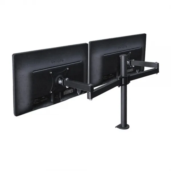 공간활용 싱글 듀얼 모니터 회전 거치대 거북목예방 듀얼 블랙