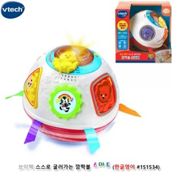 브이텍 한글 영어 스스로 굴러가는 깜짝볼 스마트 151534, 혼합 색상