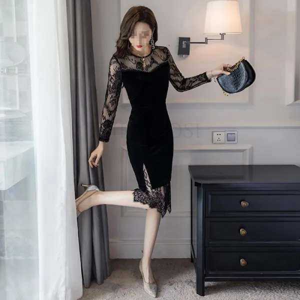 kirahosi 여성 롱원피스 복고풍 벨벳원피스 패션 200호+덧신증정 DEb6w8w8
