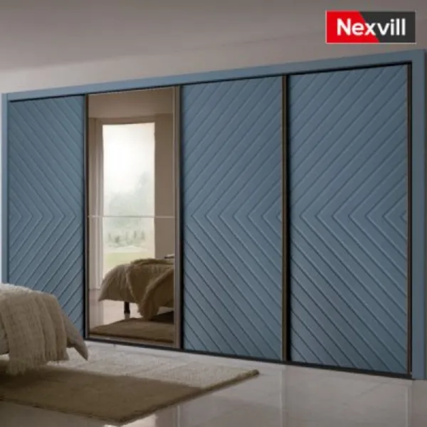 스완 슬라이딩 붙박이장 1자 30cm 넥스빌 디자인 붙박이장 가구 공장 직영 청단색