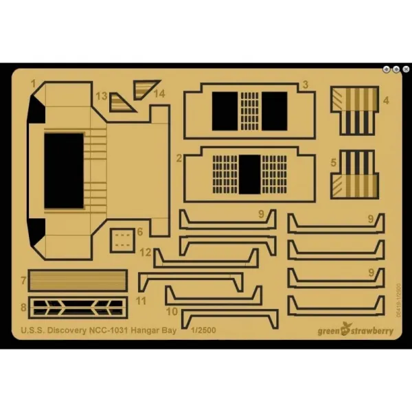 그린 딸기 2500 USS 디스커버리 NCC-1031 격납고 프라 모델 용 부품 HAUGS08419-2500