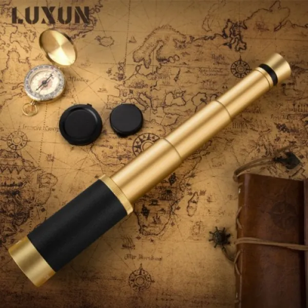 고화질 단안경 망원경 25x3 0/40/50mm 휴대용 고배율 단안경 확대경 해적 나이트 비전 해상 25x50 Black Gold