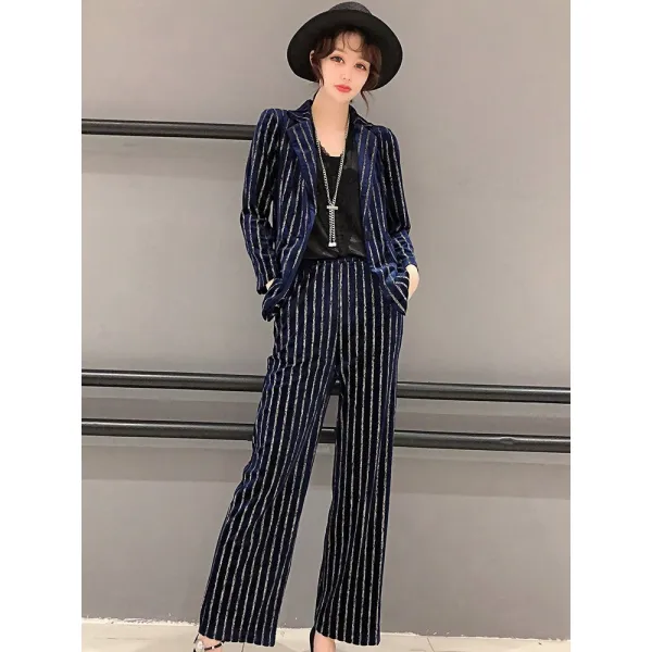 여자정장세트 벨벳 정장세트 봄가을 뉴타입 유행치마 스타일 와이드팬츠 셀럽 유럽풍 동안 투피스