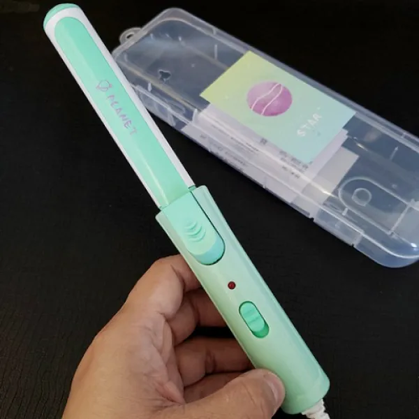 미니 고데기 전기 컬링 머신 유선 휴대용 여성펌 소출력 스몰사이즈, 녹색 별이 빛나는 하늘 컬링 스틱