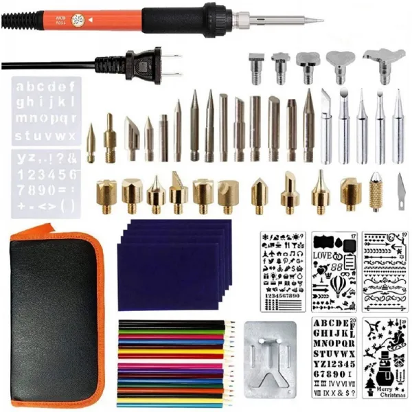 Nerdi Wood Burning Tool 창의적인 조절 가능한 온도 아이언과 Diy 다양한 목각/ 엠보싱/땜질 팁 파이로 단일옵션