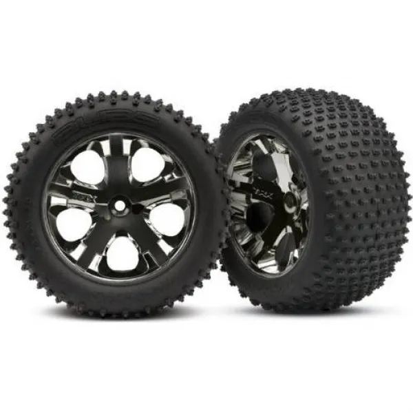 Traxxas 3770A 2.8 인치 별칭 타이어는 올스타 블랙 크롬 휠 (TSM Rated)에