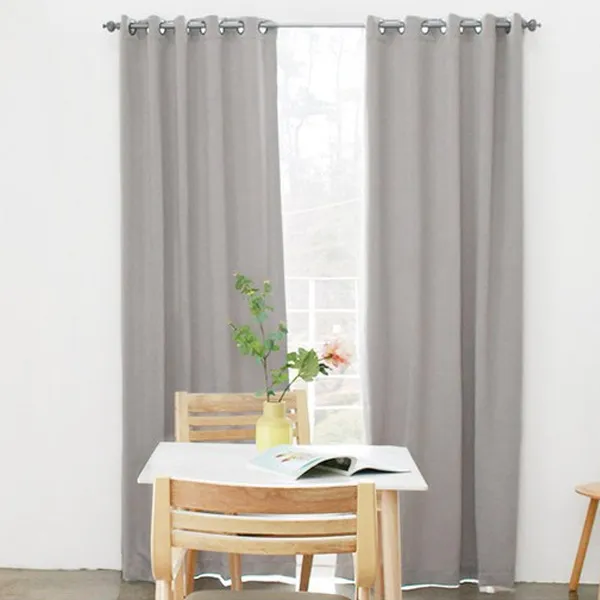 한스데코 파스텔 솔리드 아일렛 암막커튼, 라이트 그레이