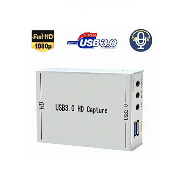 Gregary 비디오 캡쳐 보드 Usb3.0 1080p60fps 입출력 캡처 다기능 다용도 Hd 녹화 게임 Switch Xbox Wii U Ps3 Ps4 실황 전달 1개 자세한 내용은 참조