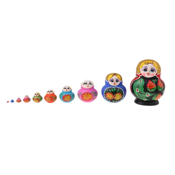STK나무 러시아어 중첩 인형 matryoshka 스태킹 중첩 된 나무 인형 딸기