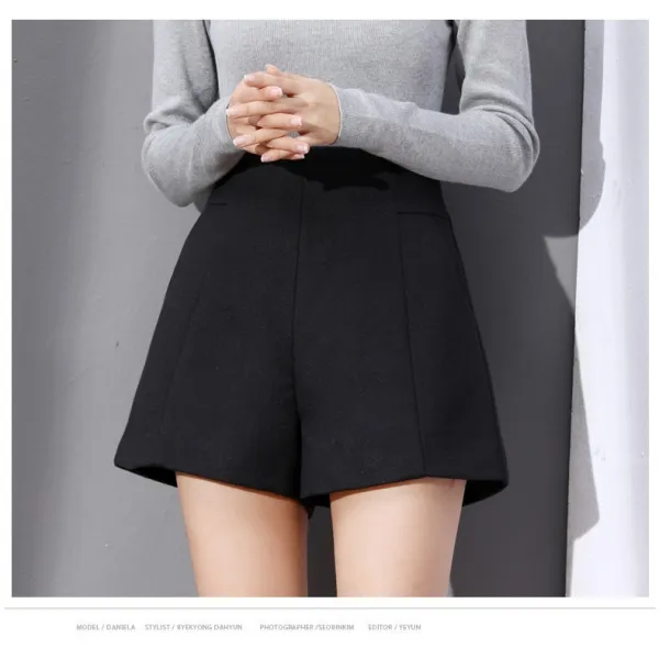 가심비 여성 다리가 길어보이는 모직 반바지 치마바지 바지 gg023K120920