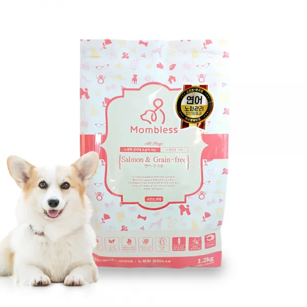 맘블레스 노령화관리 노령견 연어&무곡물 1.2kg 1개 소프트사료