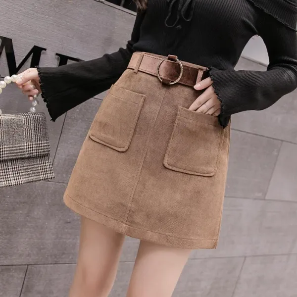 kirahosi 트렌디 코듀로이 스커트 슬림 여성 추동 캠퍼스 225호+덧신증정 AGz0uvc6